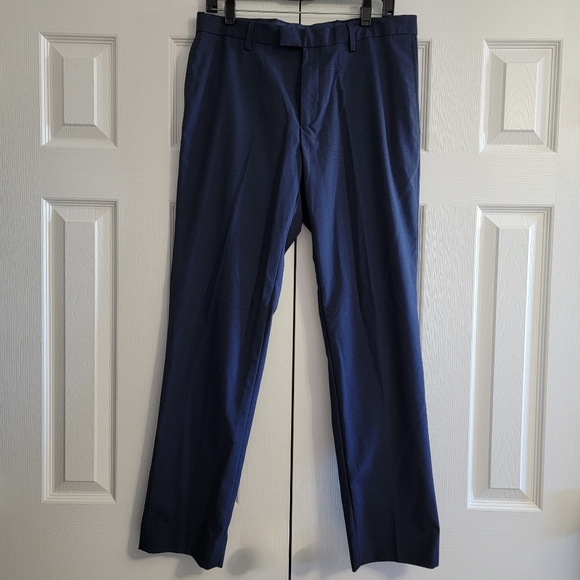 Banana Republic Checkered Pattern Dress Pants, Blue, Men's Size 32x32 - Picture 1 of 4
